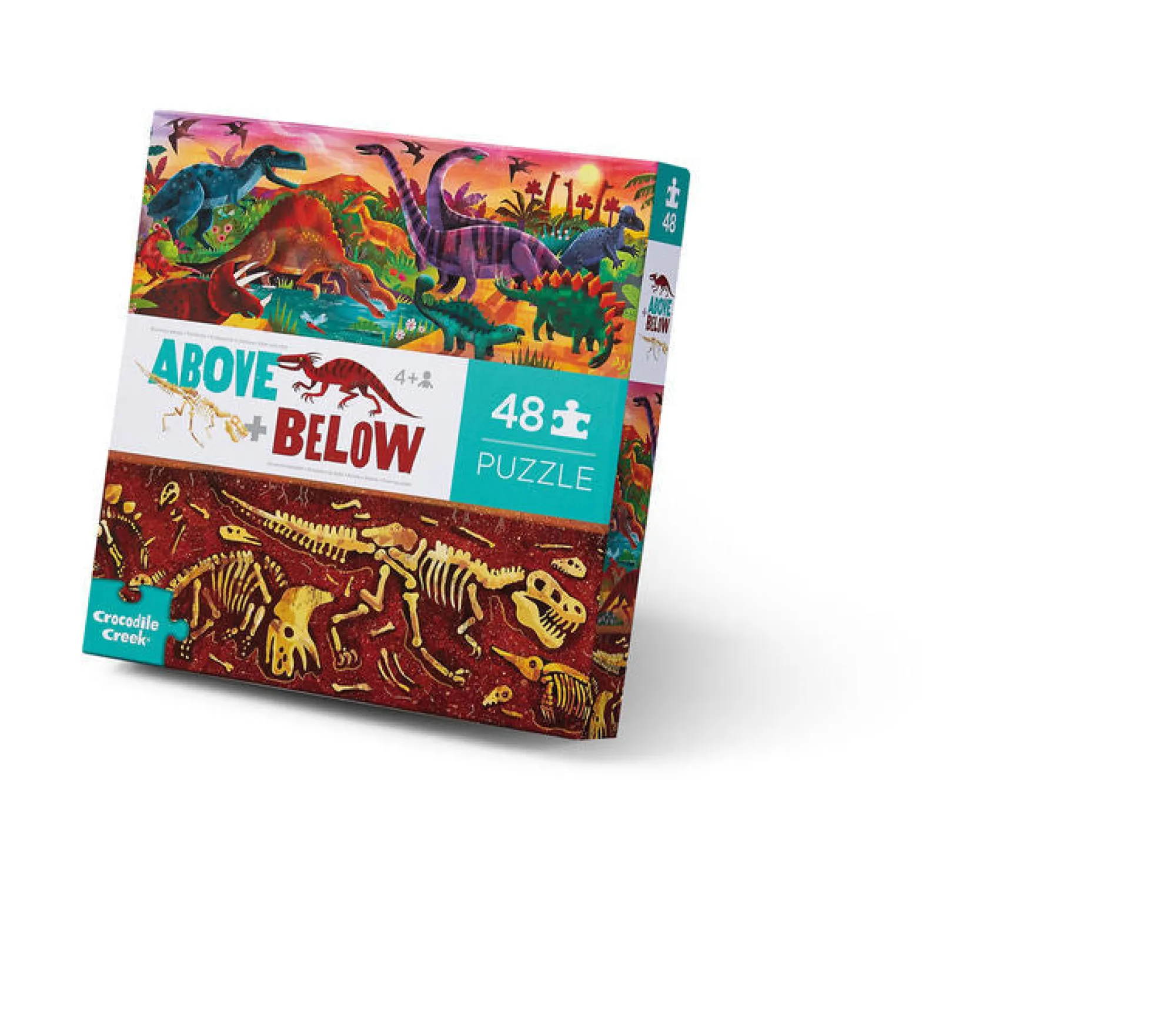 above__below__dinosaur_wo_0.webp Crocodile Creek Puzzles>Above & Below - Dinosaur World - 48 piece puzzle - 4+