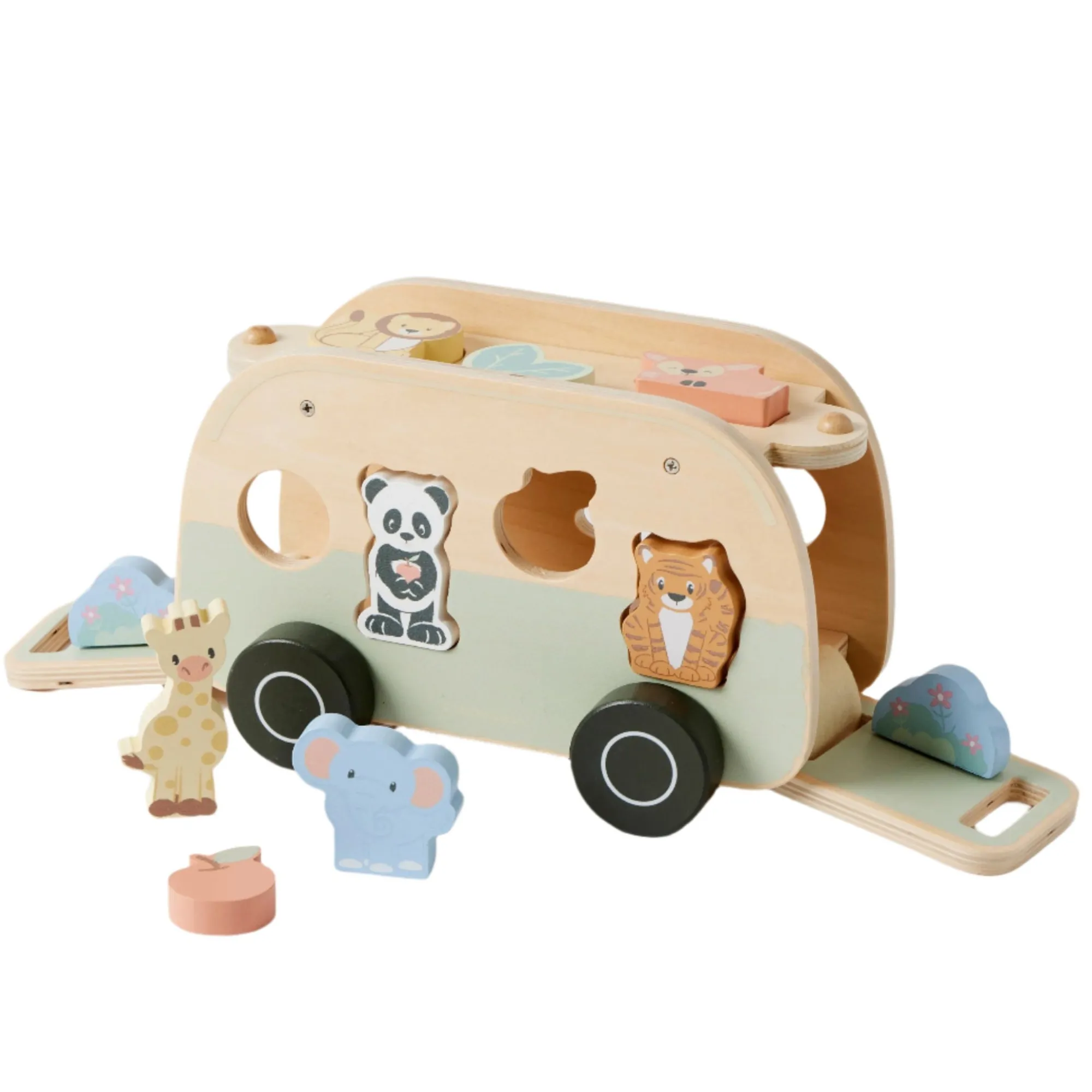 animal_camper_van_shape_s_0.webp Studio Circus Wooden Toys | 1st Birthday>Animal Camper Van Shape Sorter - 18M+