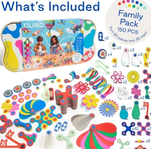 CLIXO Open Ended Play>- 150 piece Family Pack - 4+