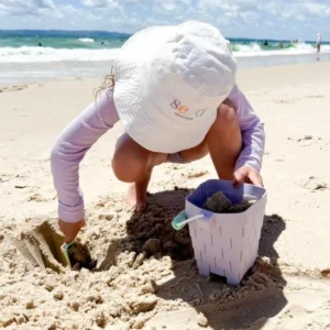 Coast Kids Beach>Clovelly Lilac Silicone Sand Castle Bucket with Mint Handle