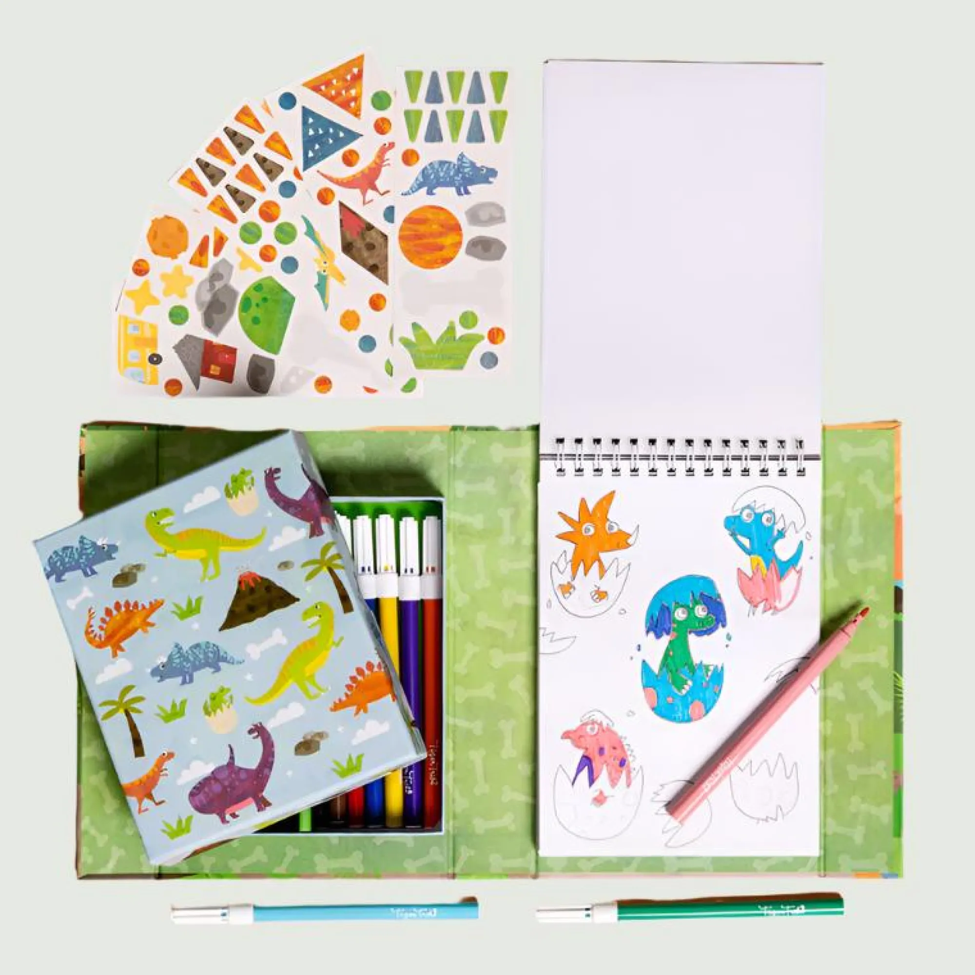 colouring_set__dinosaurs__0.webp Tiger Tribe Art & Craft>Colouring Set - Dinosaurs - 4+