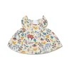 Apple Park Dolls>Earthtone Floral Organic Muslin Dress