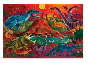 Crocodile Creek Puzzles>Foil Puzzle - 60 pieces - Dazzling Dinos - 4+