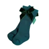 Little & Fern Christmas>Forest Knee High Bow Socks - 18 - 36 months