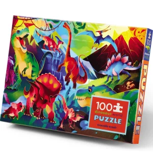 Crocodile Creek Puzzles>Holographic Puzzle 100 pieces Dinosaur World - 5+