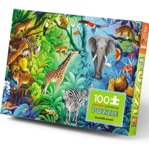 Crocodile Creek Puzzles>Holographic Puzzle 100 pieces Jungle Paradise - 5+