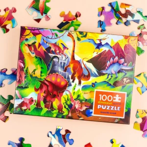 Crocodile Creek Puzzles>Holographic Puzzle 100 pieces Dinosaur World - 5+