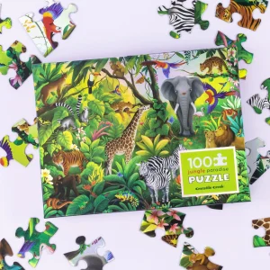 Crocodile Creek Puzzles>Holographic Puzzle 100 pieces Jungle Paradise - 5+