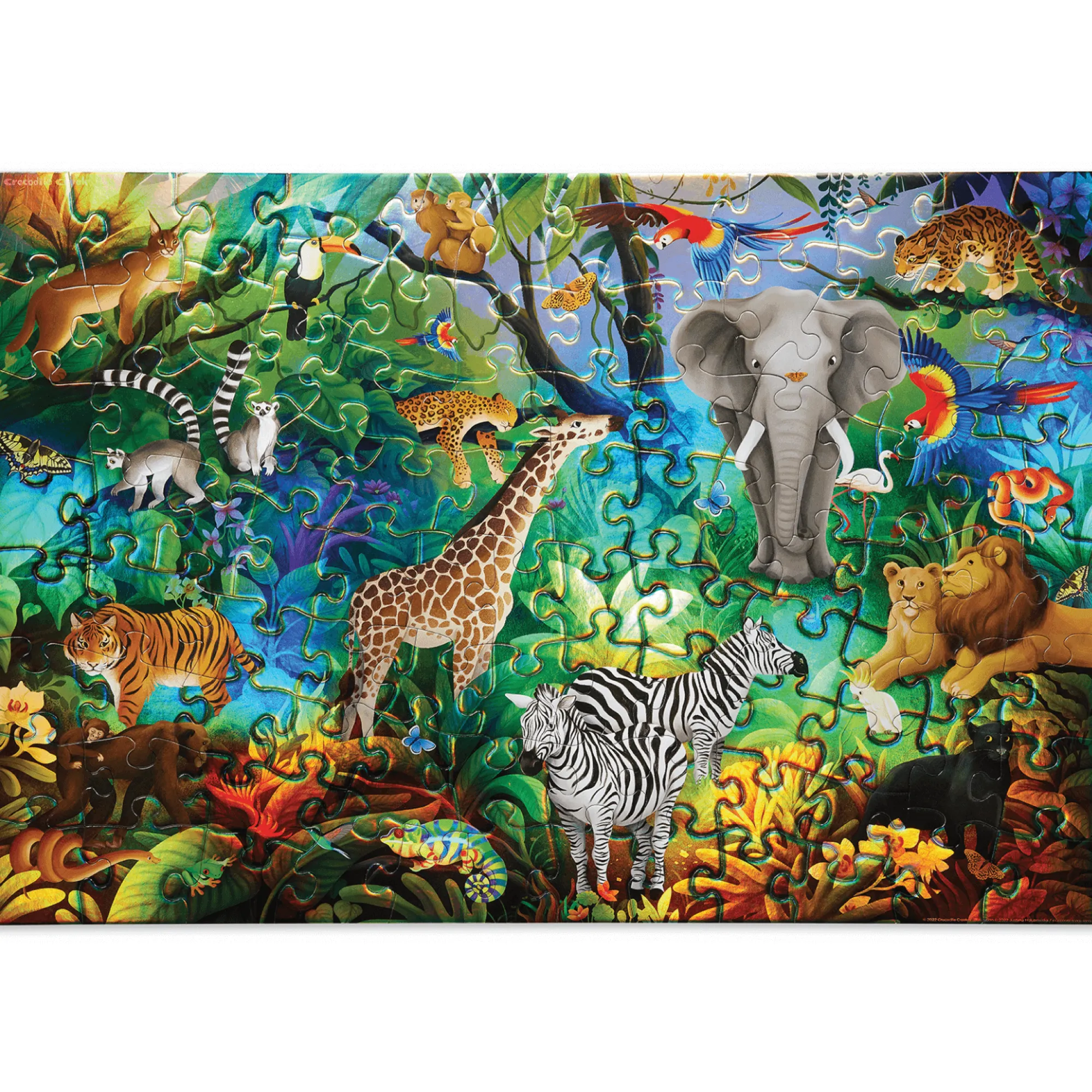 holographic_puzzle__piece_2.webp Crocodile Creek Puzzles>Holographic Puzzle 100 pieces Jungle Paradise - 5+