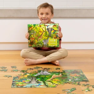 Crocodile Creek Puzzles>Holographic Puzzle 100 pieces Jungle Paradise - 5+