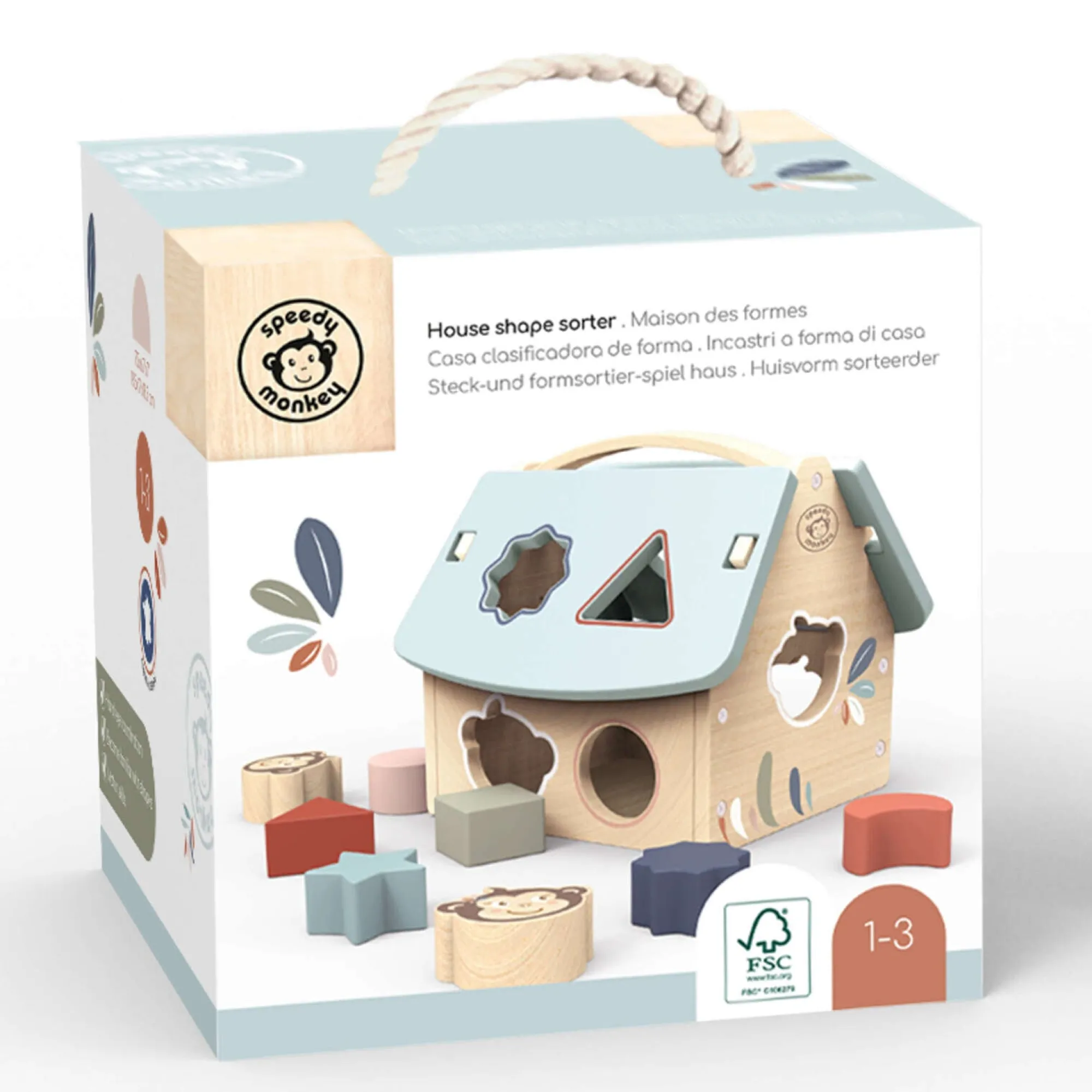 house_shape_sorter_with___1.webp Speedy Monkey Wooden Toys | 1st Birthday>House Shape Sorter with 8 Blocks - 12M+