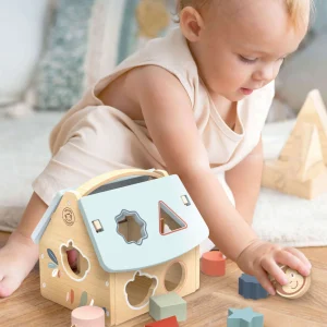 Speedy Monkey Wooden Toys | 1st Birthday>House Shape Sorter with 8 Blocks - 12M+