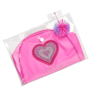 Bling2o Beach>Kids Swim Caps - Neon Pink & Lagoon Blue - 3+