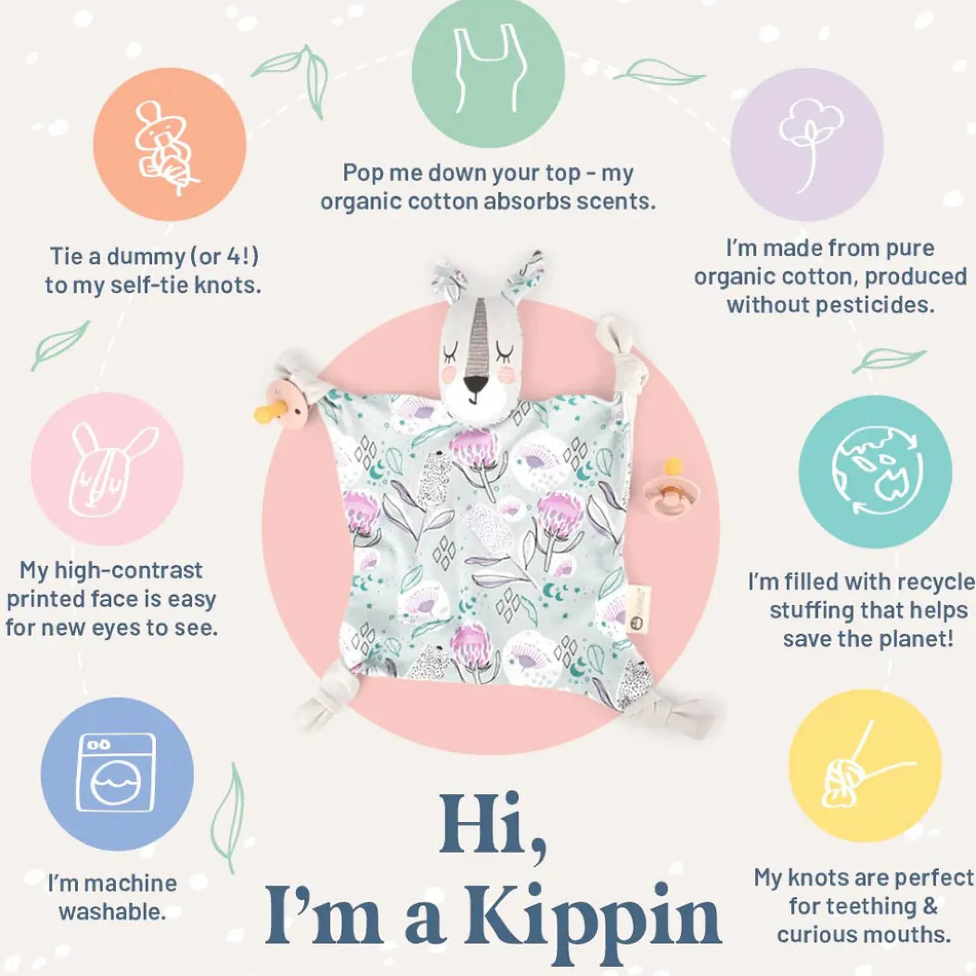 kippin__organic_cotton_ba_1.webp Kippin Eco | Baby>- Organic Cotton Baby Comforters - 3 styles