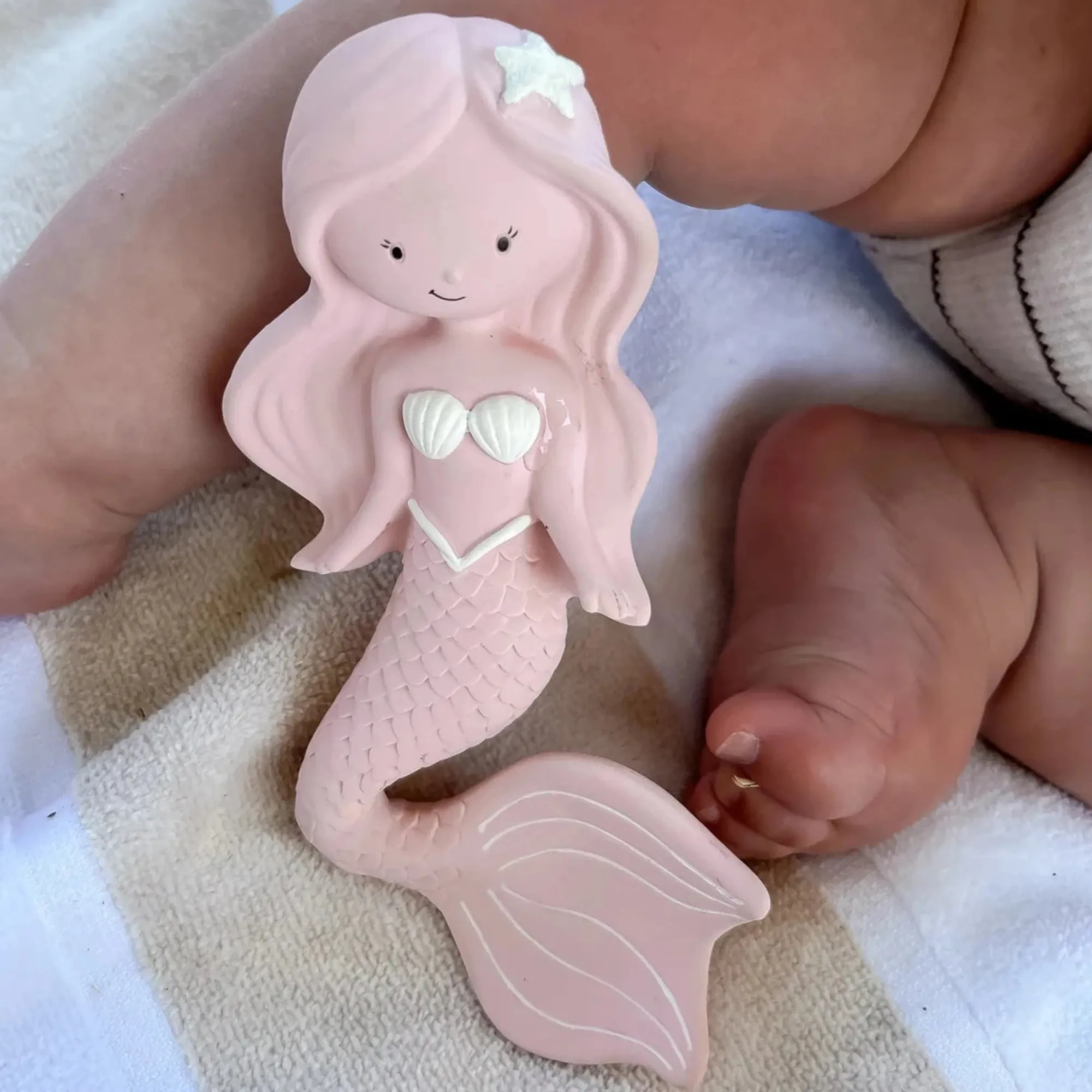 maeve_the_mermaid_teether_4.webp Winnie Parkes Teethers & Rattles | Eco>Maeve the Mermaid Teether Toy - 0+