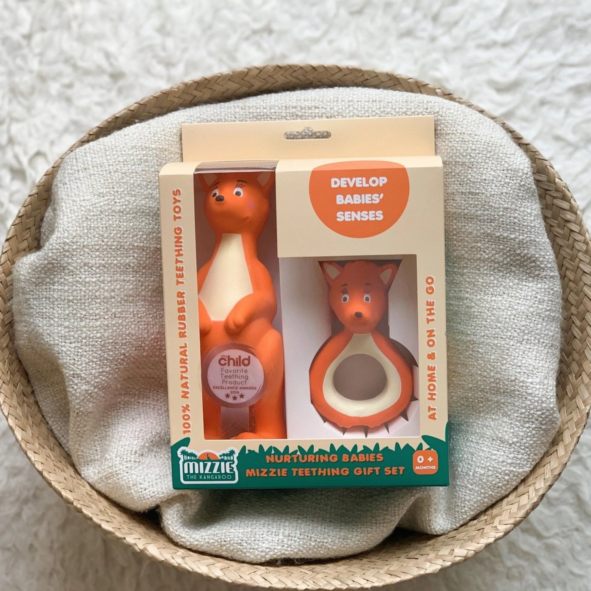 mizzie_the_kangaroo_teeth_1.webp Mizzie the Kangaroo Eco | Baby>Teething Gift Set - 0+