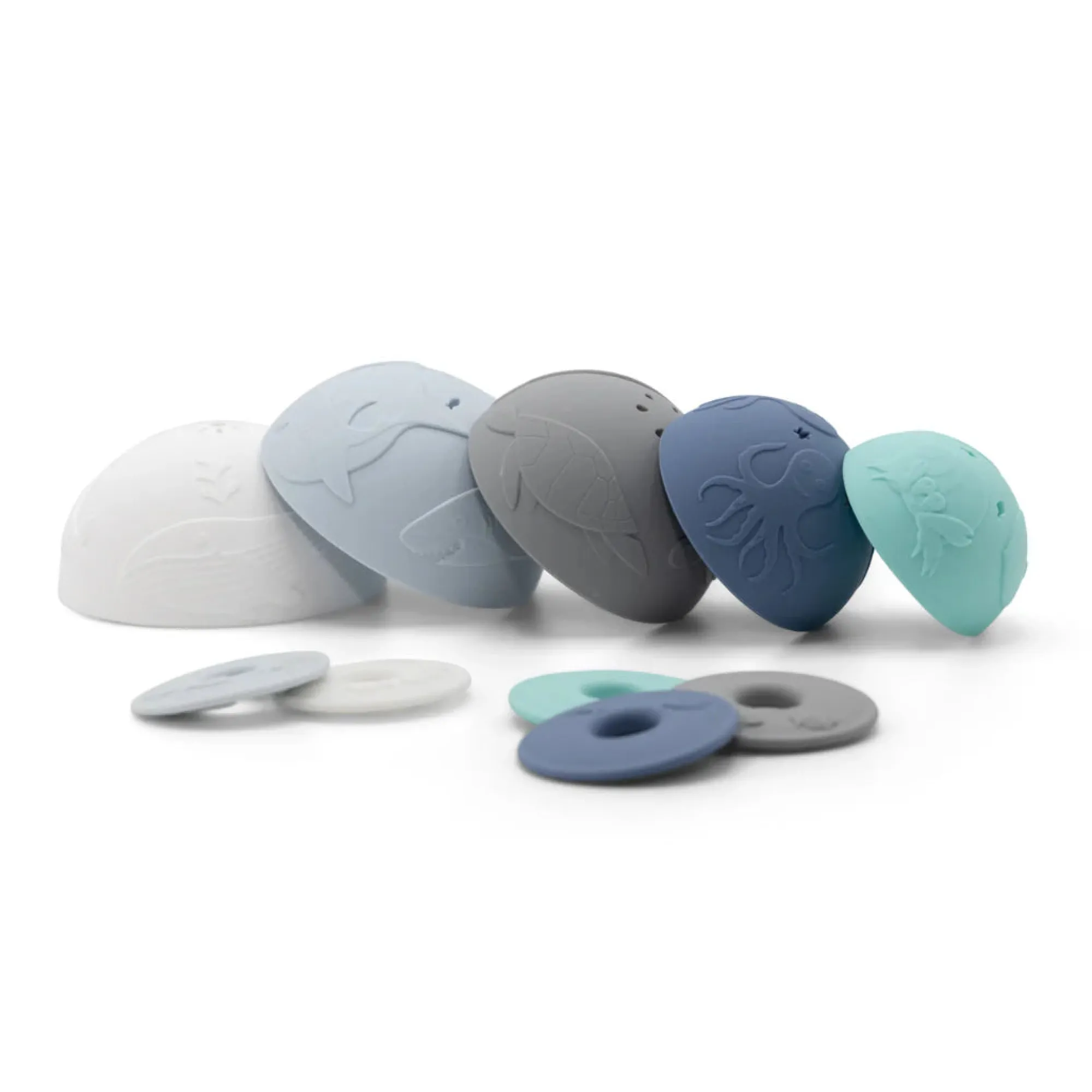 ocean_stacking_cups__rain_2.webp Jellystone Sensory | Outlet>Ocean Stacking Cups - Rainbow Pastel & Ocean