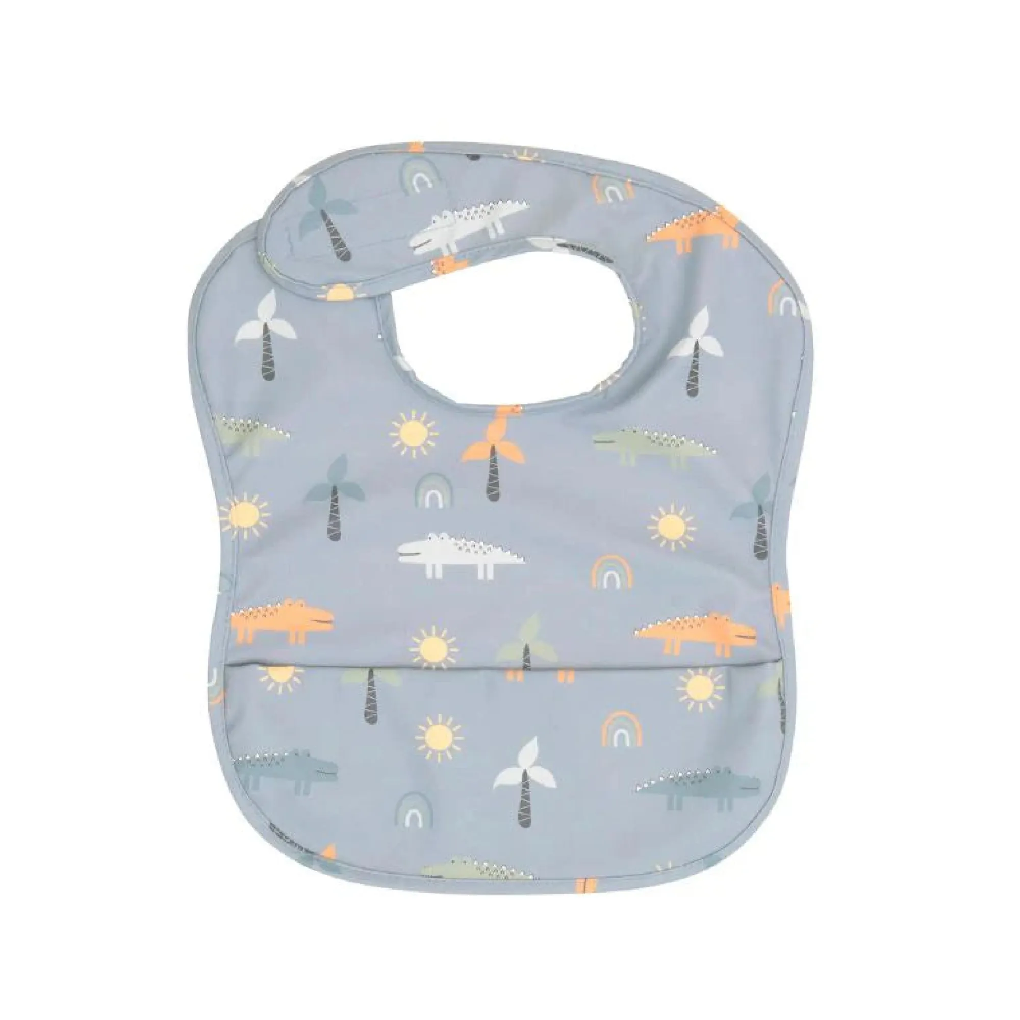 recycled_pouch_bib__croco_0.webp All4Ella Eco | Feeding & Hydration>Recycled Pouch Bib - Crocodiles - 6M+
