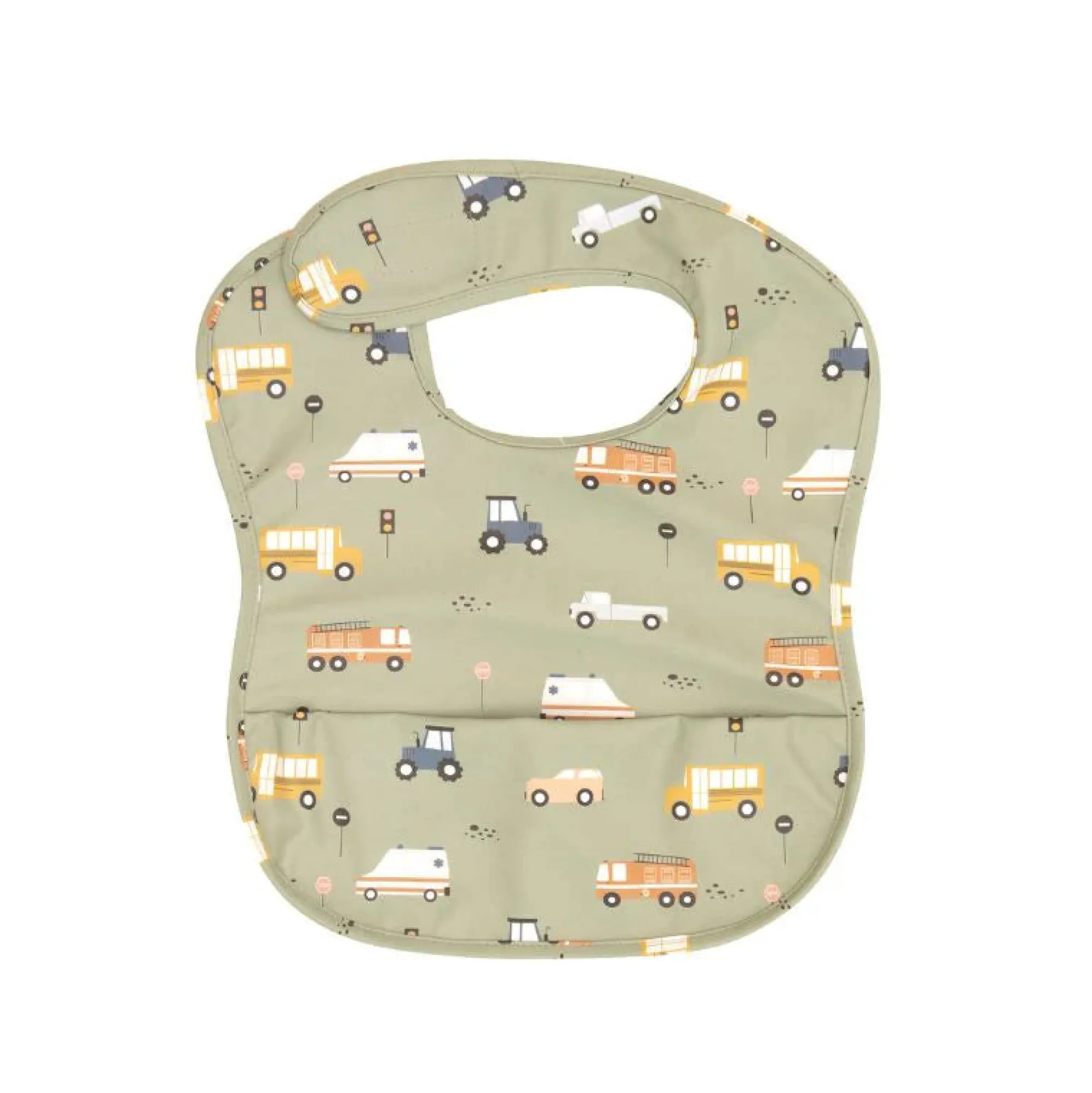 recycled_pouch_bib__truck_0.webp All4Ella Eco | Feeding & Hydration>Recycled Pouch Bib - Trucks - 6M+