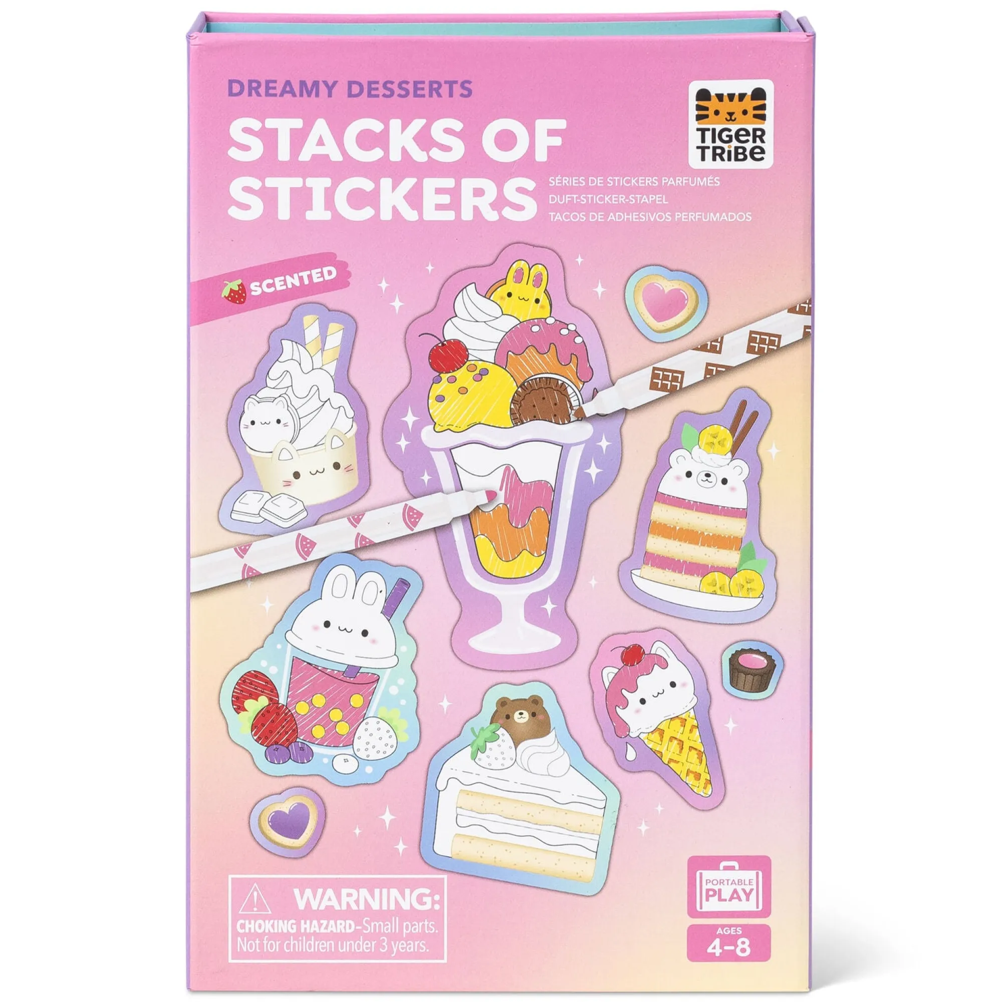 scented_stacks_of_sticker_0.webp Tiger Tribe Art & Craft>Scented Stacks of Stickers - Dreamy Desserts - 4+