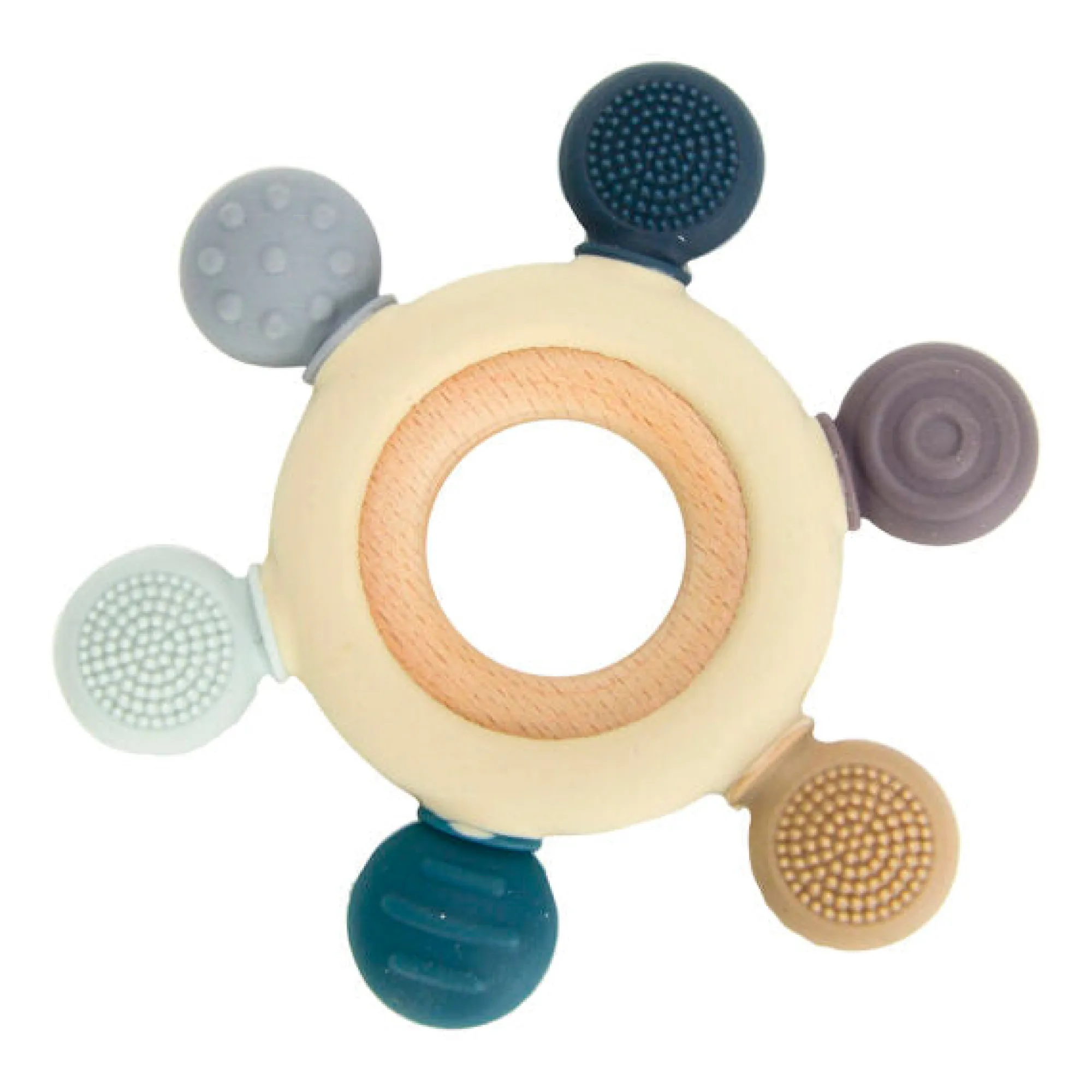 sensory_blue_silicone_tee_0.webp Playground Teethers & Rattles | Baby>Sensory Blue Silicone Teether - 3M+