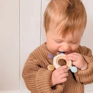 Playground Teethers & Rattles | Baby>Sensory Blue Silicone Teether - 3M+