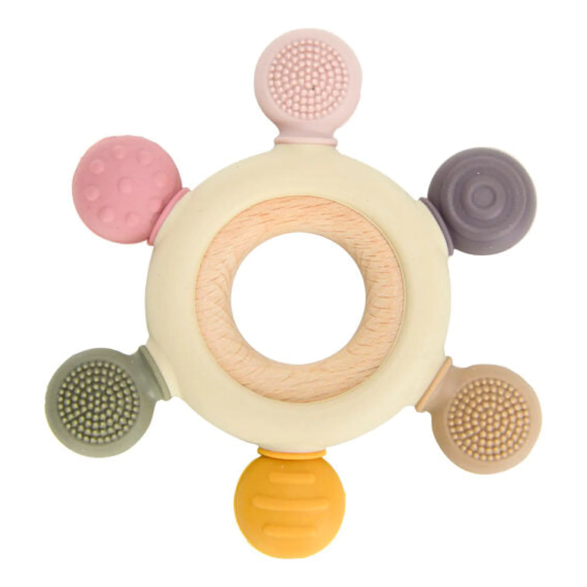 sensory_rose_silicone_tee_0.webp Playground Teethers & Rattles | Baby>Sensory Rose Silicone Teether - 3M+