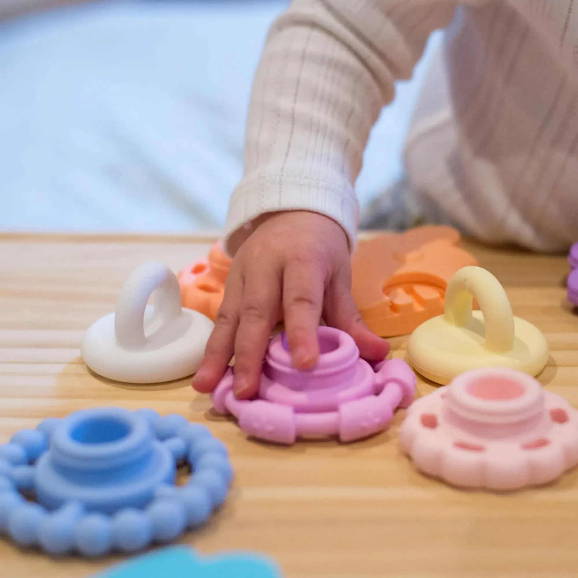 silicone_stacker__teether_19.webp Jellystone Teethers & Rattles | Baby>Silicone Stacker & Teether Toy - 0+ (9 styles)