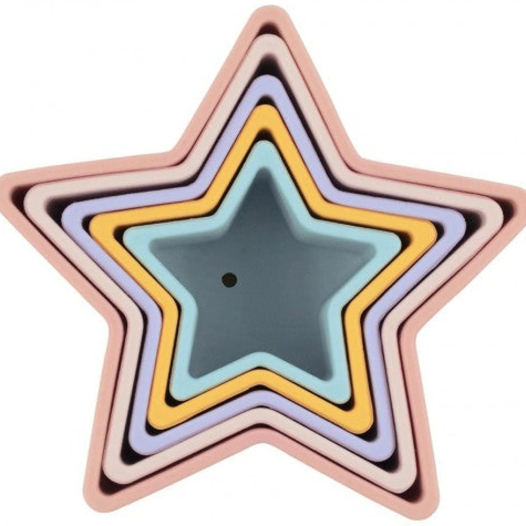 silicone_stars_nesting_bl_3.webp Playground Baby | Outlet>Silicone Stars Nesting Blocks - Pastel & Blue - 6M+