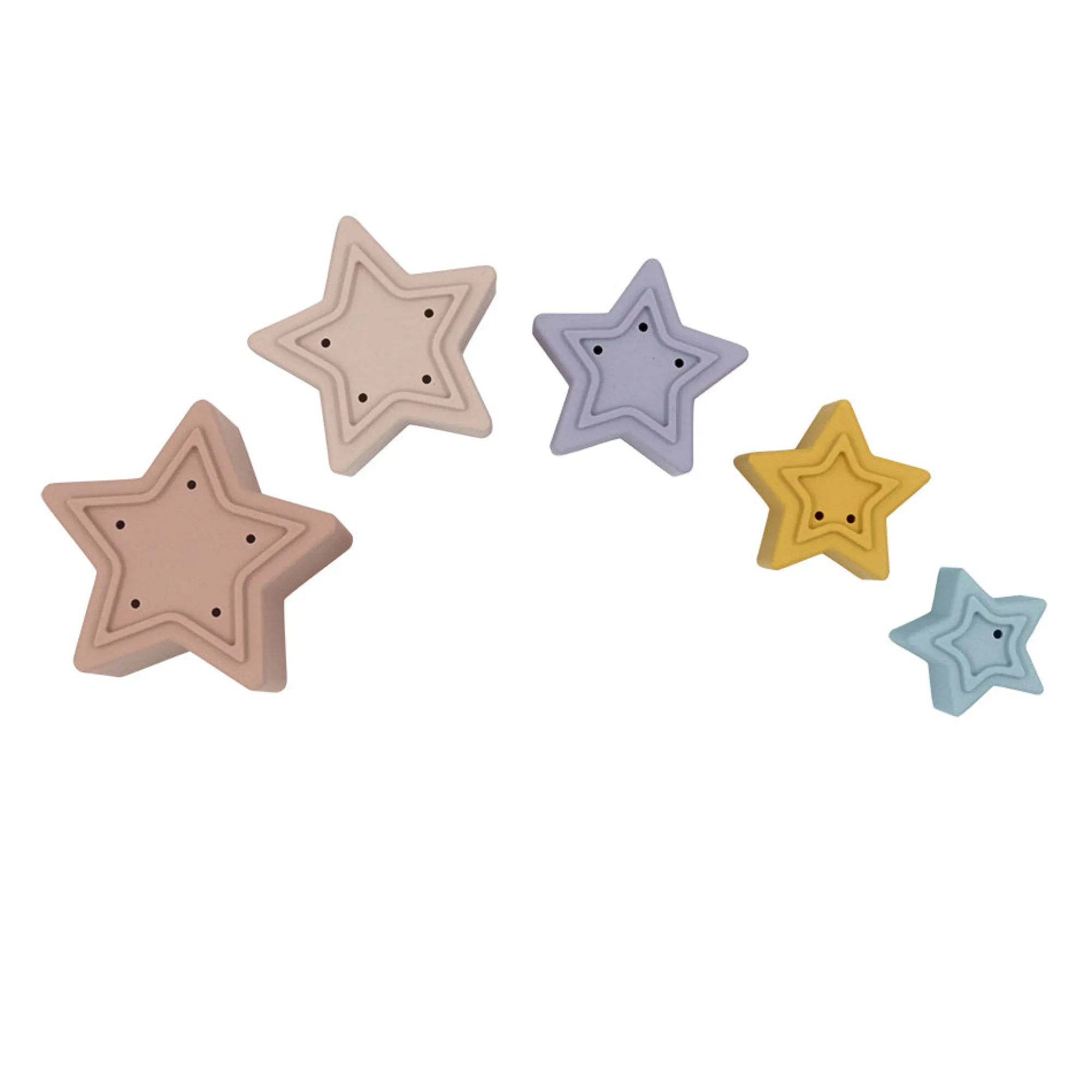 silicone_stars_nesting_bl_4.webp Playground Baby | Outlet>Silicone Stars Nesting Blocks - Pastel & Blue - 6M+
