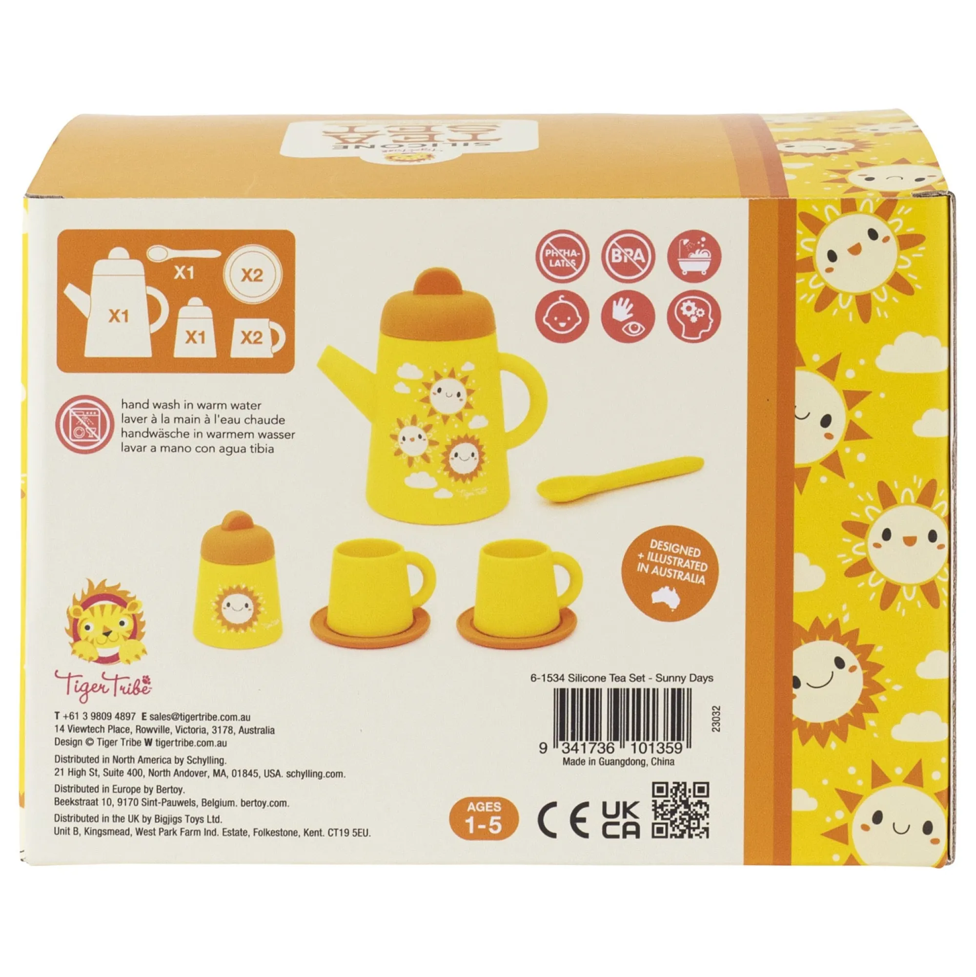 silicone_tea_set__sunny_d_7.webp Tiger Tribe Pretend Play | 1st Birthday>Silicone Tea Set - Sunny Days - 12M+