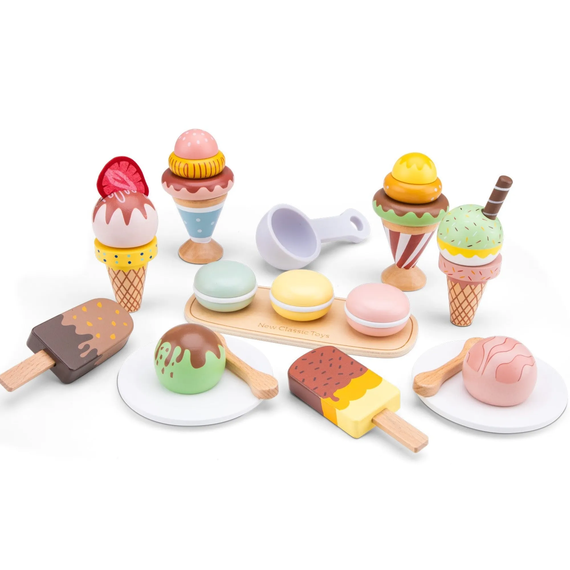 stacking_ice_cream_set___0.webp New Classic Toys Wooden Toys | Pretend Play>Stacking Ice Cream Set - 3+