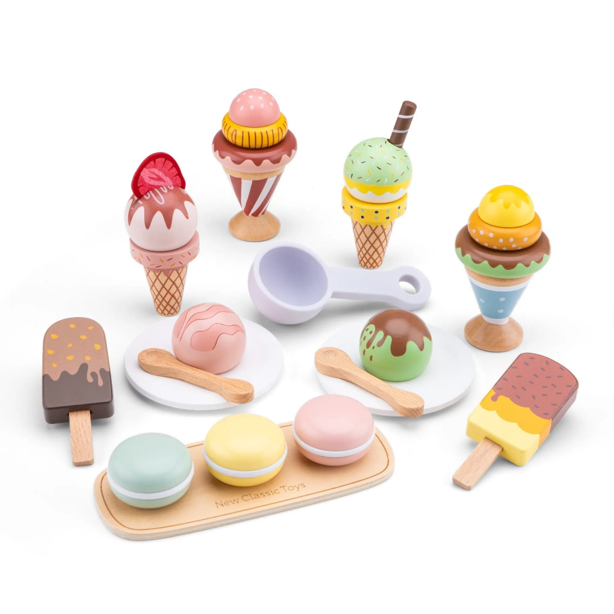 stacking_ice_cream_set___1.webp New Classic Toys Wooden Toys | Pretend Play>Stacking Ice Cream Set - 3+