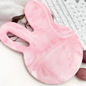 Spotty Dot Easter>Strawberry Swirl Bunny - Silicone Teething Disk