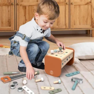 Speedy Monkey Wooden Toys | Pretend Play>Tool Box Workbench - 2 in 1 - ages 3+