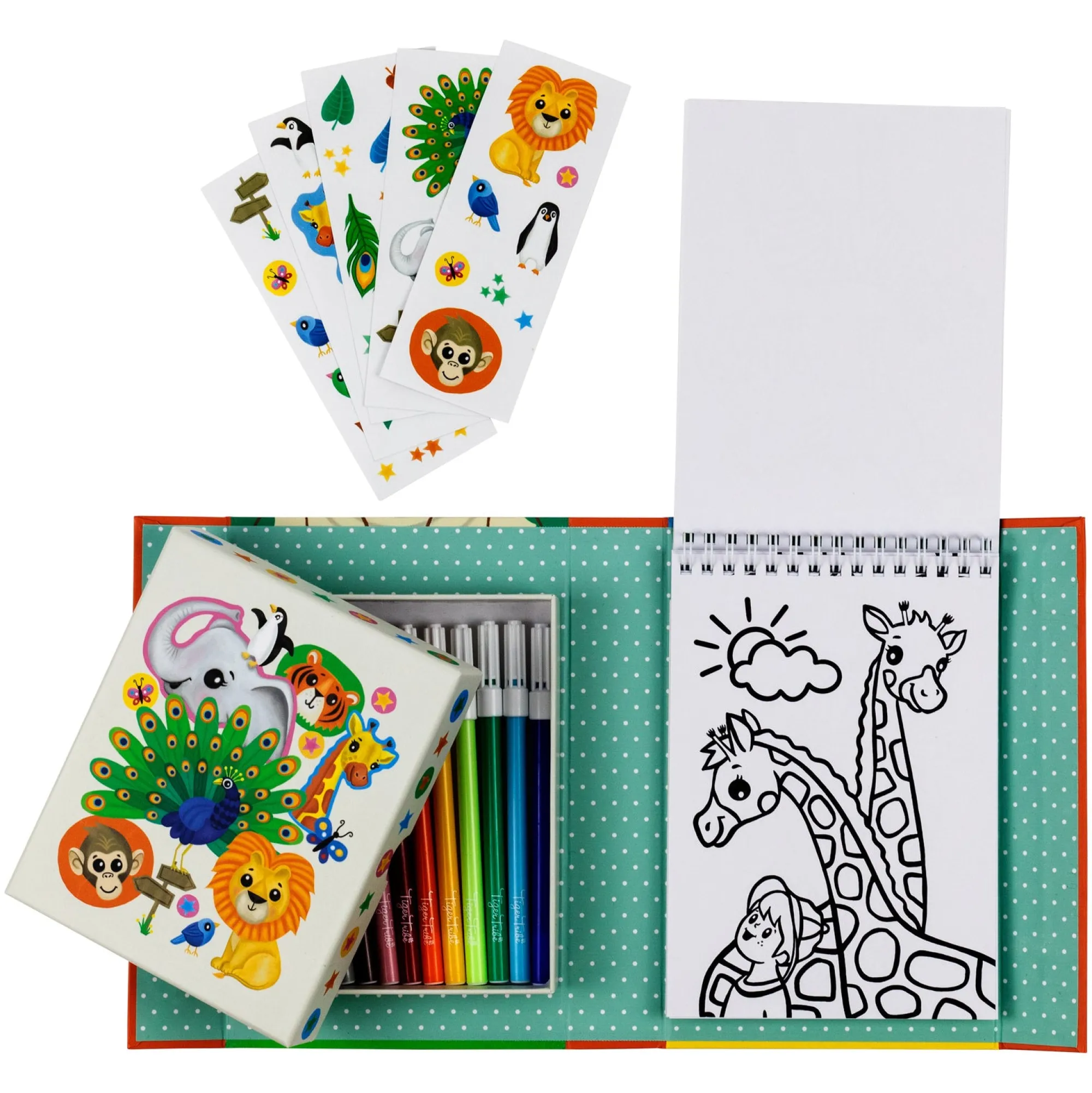 zoo_colouring_set___2.webp Tiger Tribe Travel | Art & Craft>Zoo Colouring Set - 4+